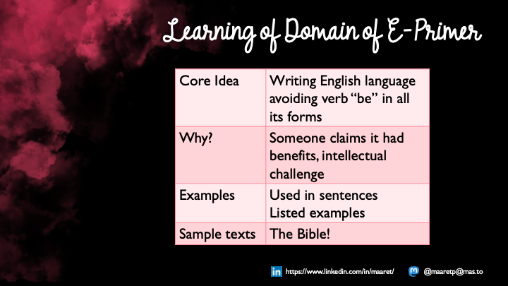 Learning of Domain of E-Prime