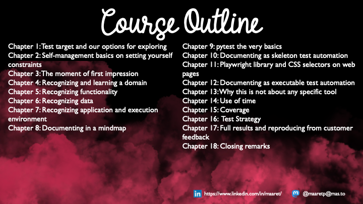 Course Outline, the Long Version