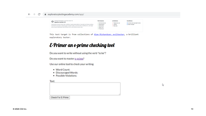 The Target of Testing: E-Primer