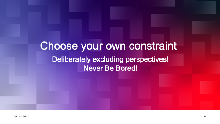Choose Your Own Constraint