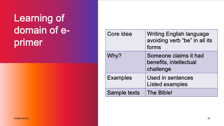 Learning of Domain of E-Prime