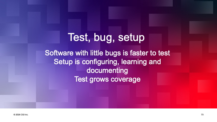 Test, Bug, Setup