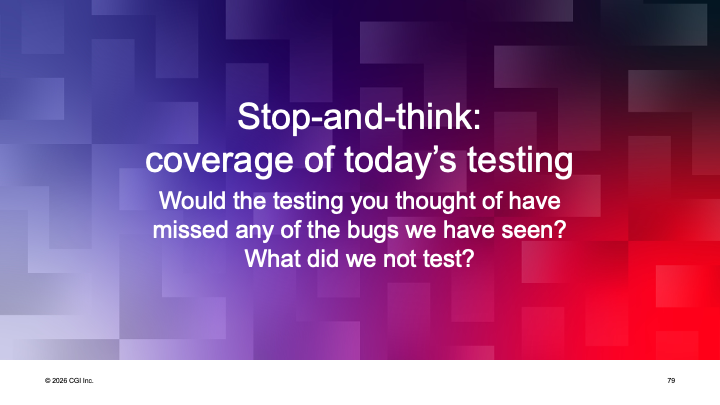 Stop and Think - Coverage of Testing