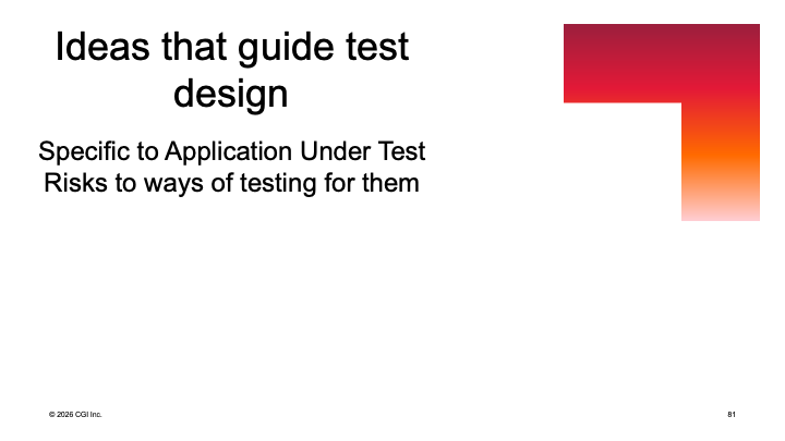 Ideas that Guide Test Design